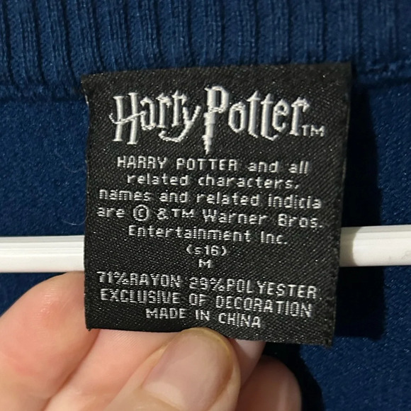 Harry Potter Ravenclaw Blue Cardigan Sweater. Size Medium. - Picture 5 of 6